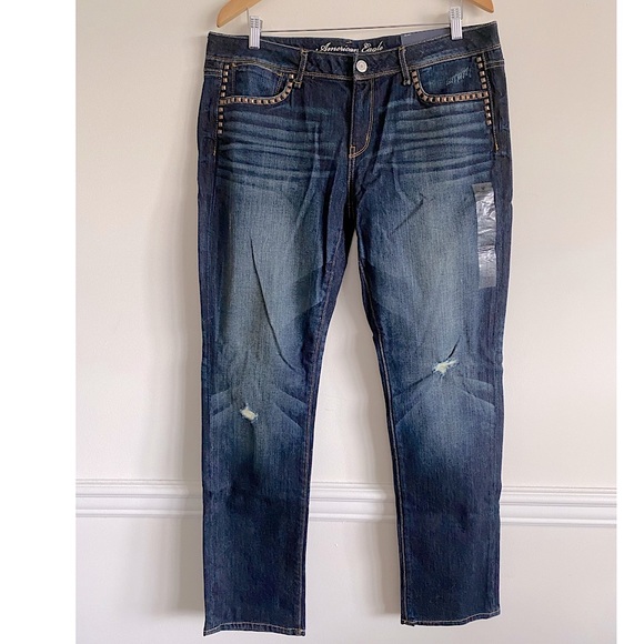 NWT American Eagle Outfitters Slouchy Skinny Relaxed Rise Stretch Denim - 14R - Picture 1 of 8